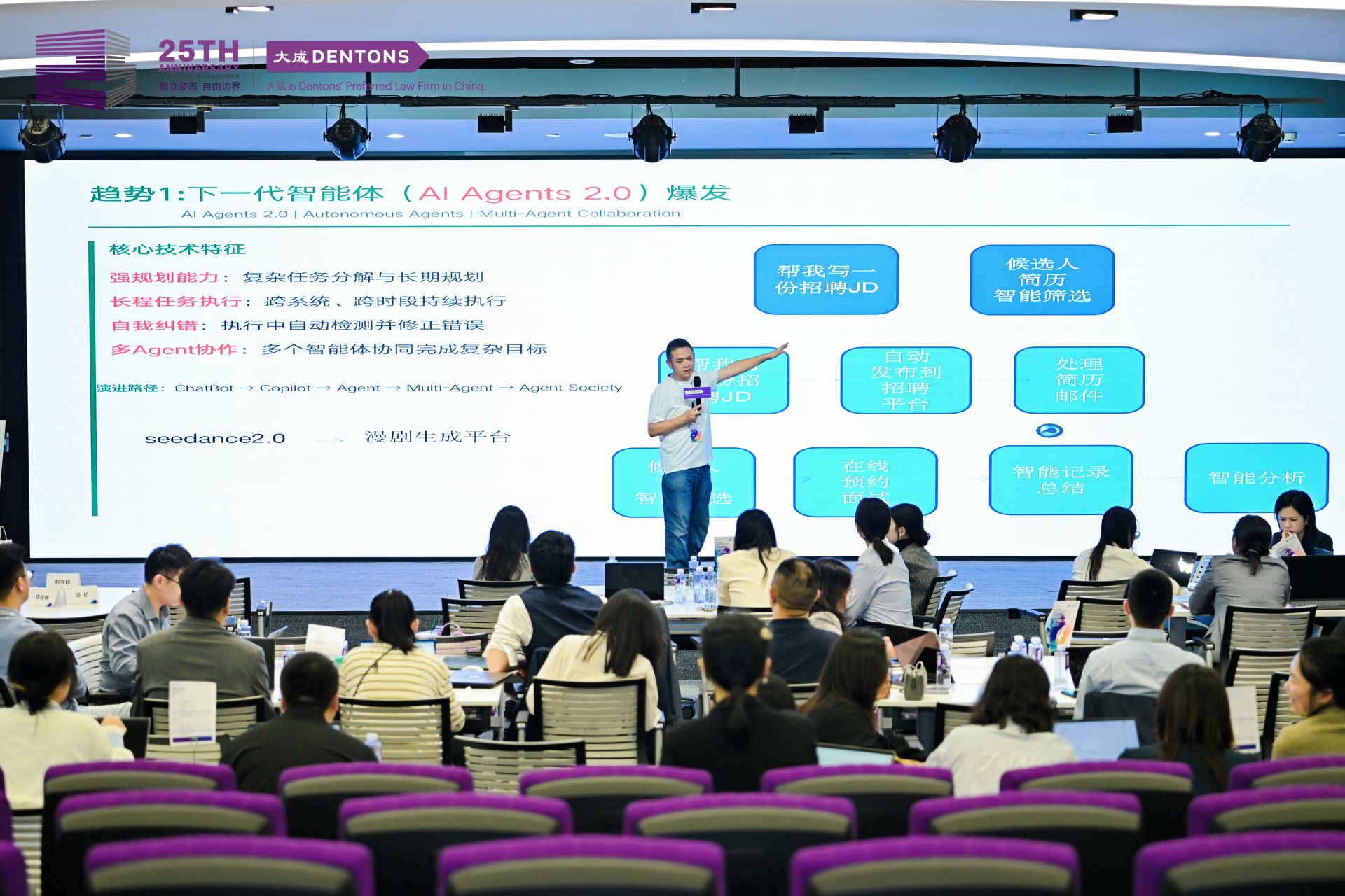 智绘天行第60场企业AI内训走进大成律师事务所，右军老师主讲法律AI Agent实战
